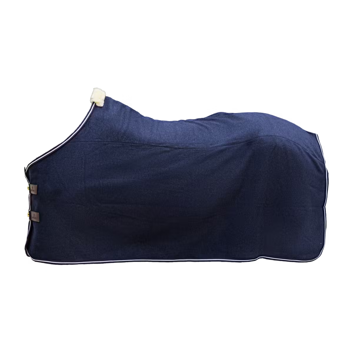 Melange fleece drying rug for horses navy