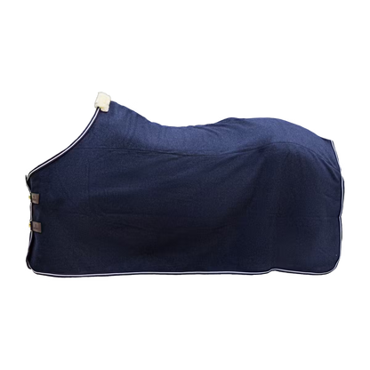 Melange fleece drying rug for horses navy