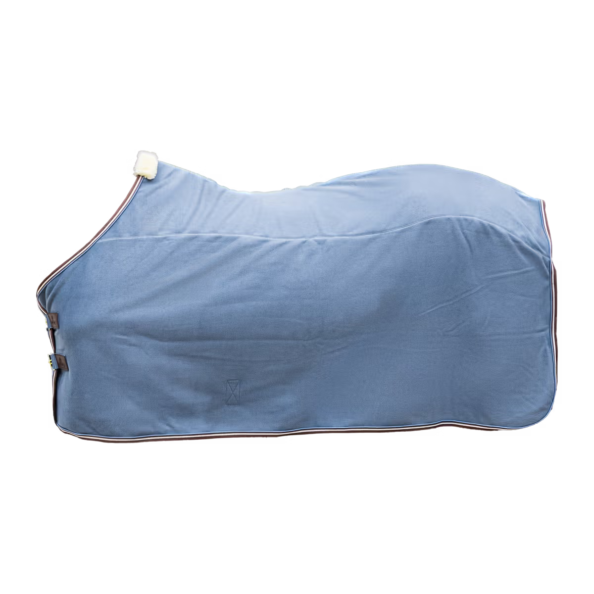 Heavy fleece horse rug with moisture wicking properties blue