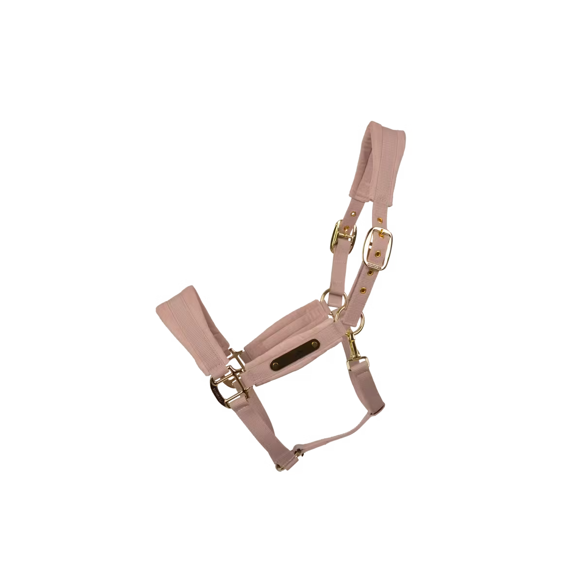 Velvet padded horse halter with nylon construction