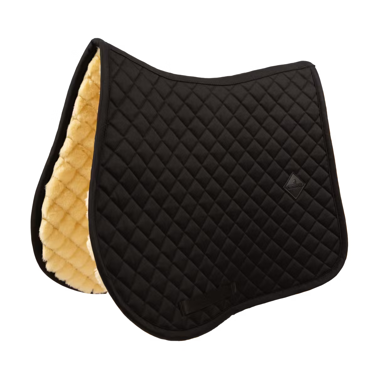 Kentucky Diamond Quilt Saddle Pad with artificial sheepskin lining black
