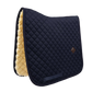 Diamond quilt saddle pad with soft sheepskin lining navy