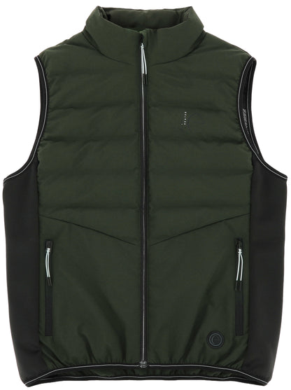 Heated equestrian riding vest in khaki green