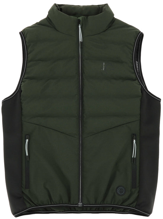 Heated equestrian riding vest in khaki green