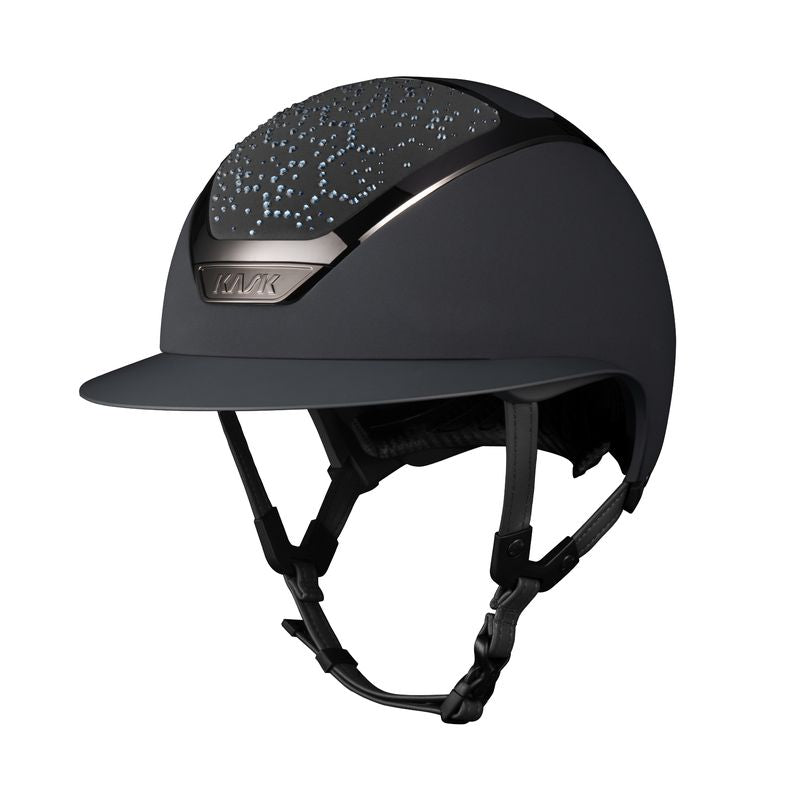 Anthracite horse riding helmet for women 