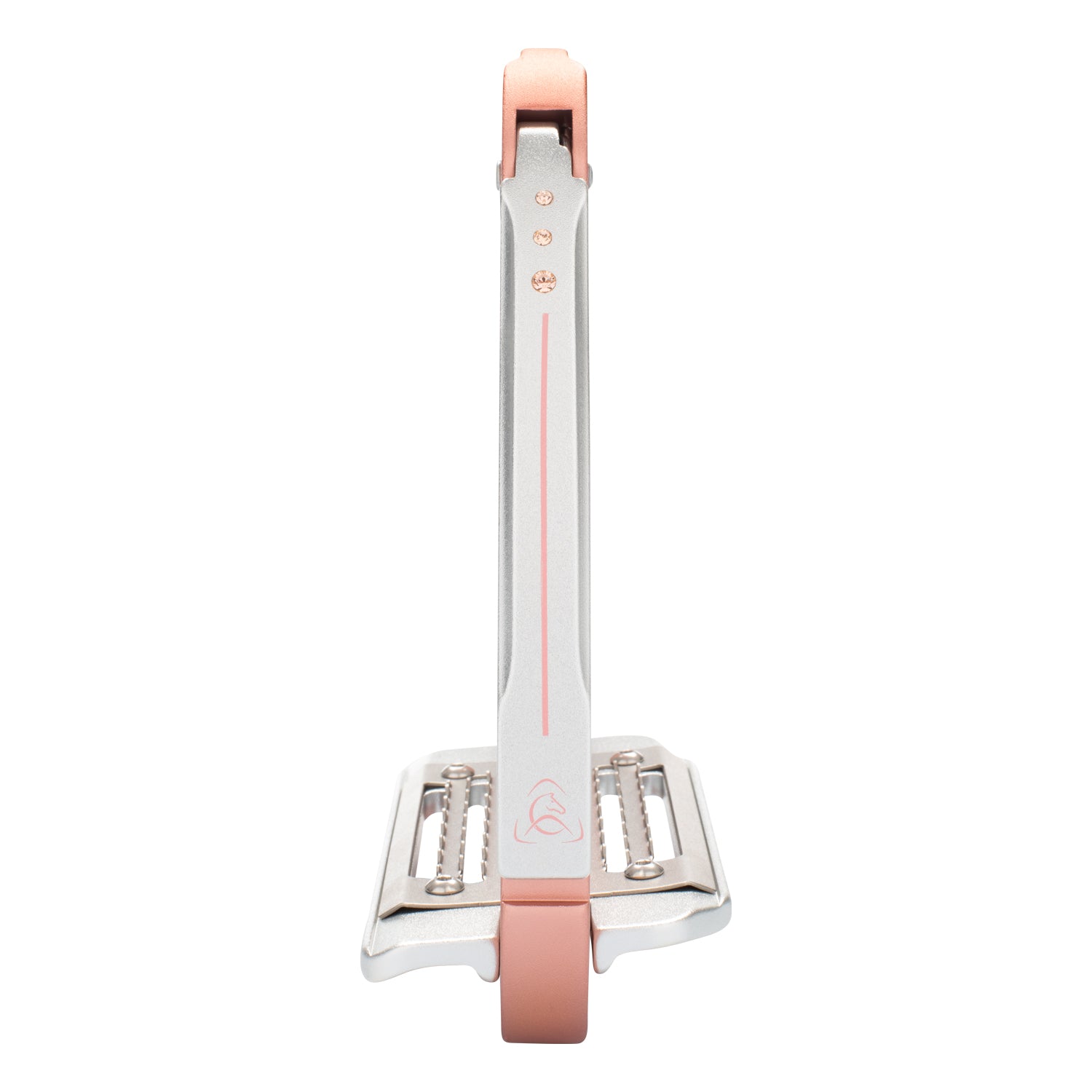 Rose gold stirrups with crystals