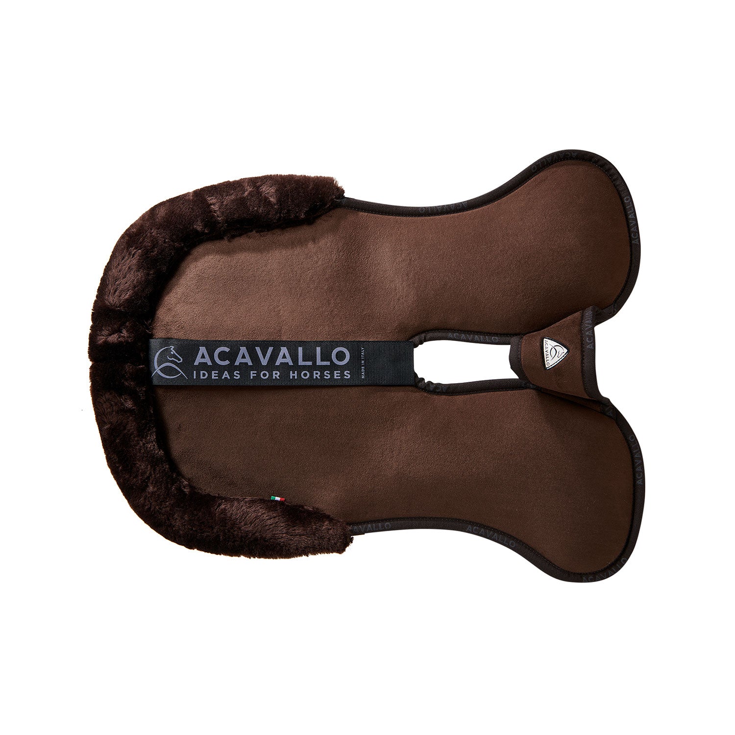 Adjustable memory foam saddle pad in brown