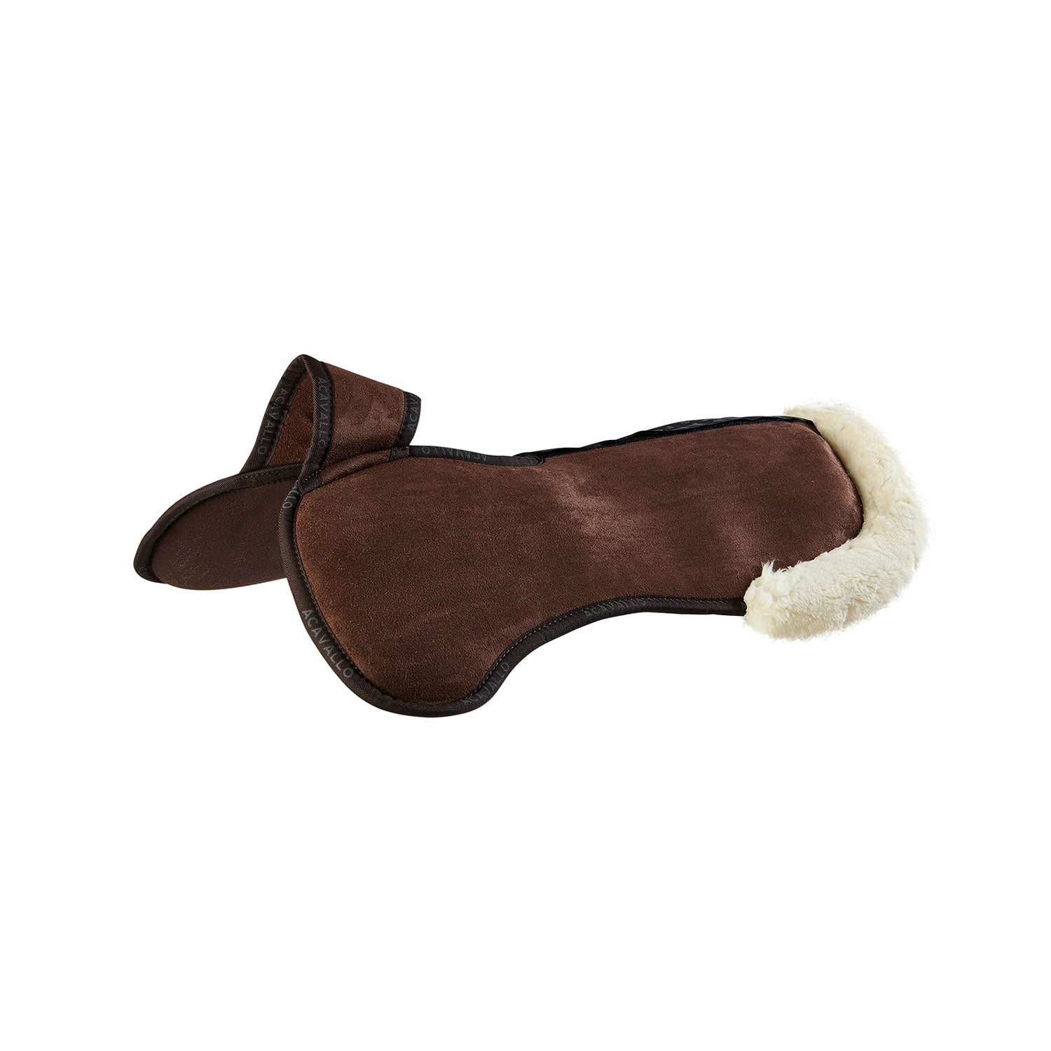 Brown adjustable memory foam saddle pad with sheepskin