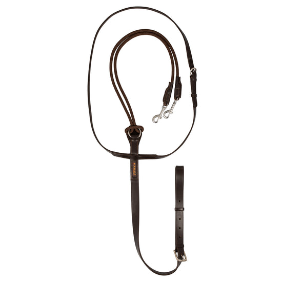 Italian Leather and Round Nylon Thiddemann Adjustable Reins with D Ring