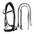 Rolled leather double bridle with poll adjustment