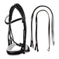 Rolled leather double bridle with poll adjustment
