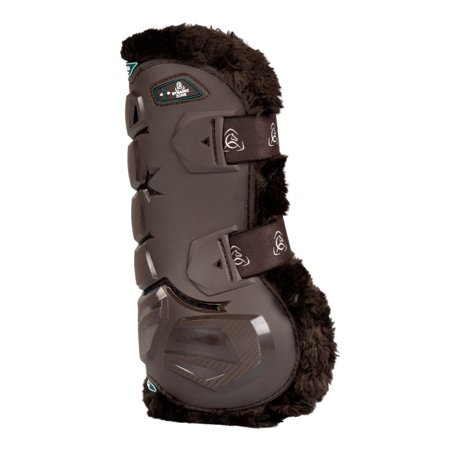 Lightweight anatomical horse boots with airflow vents brown