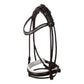 Brown dressage bridle with white noseband