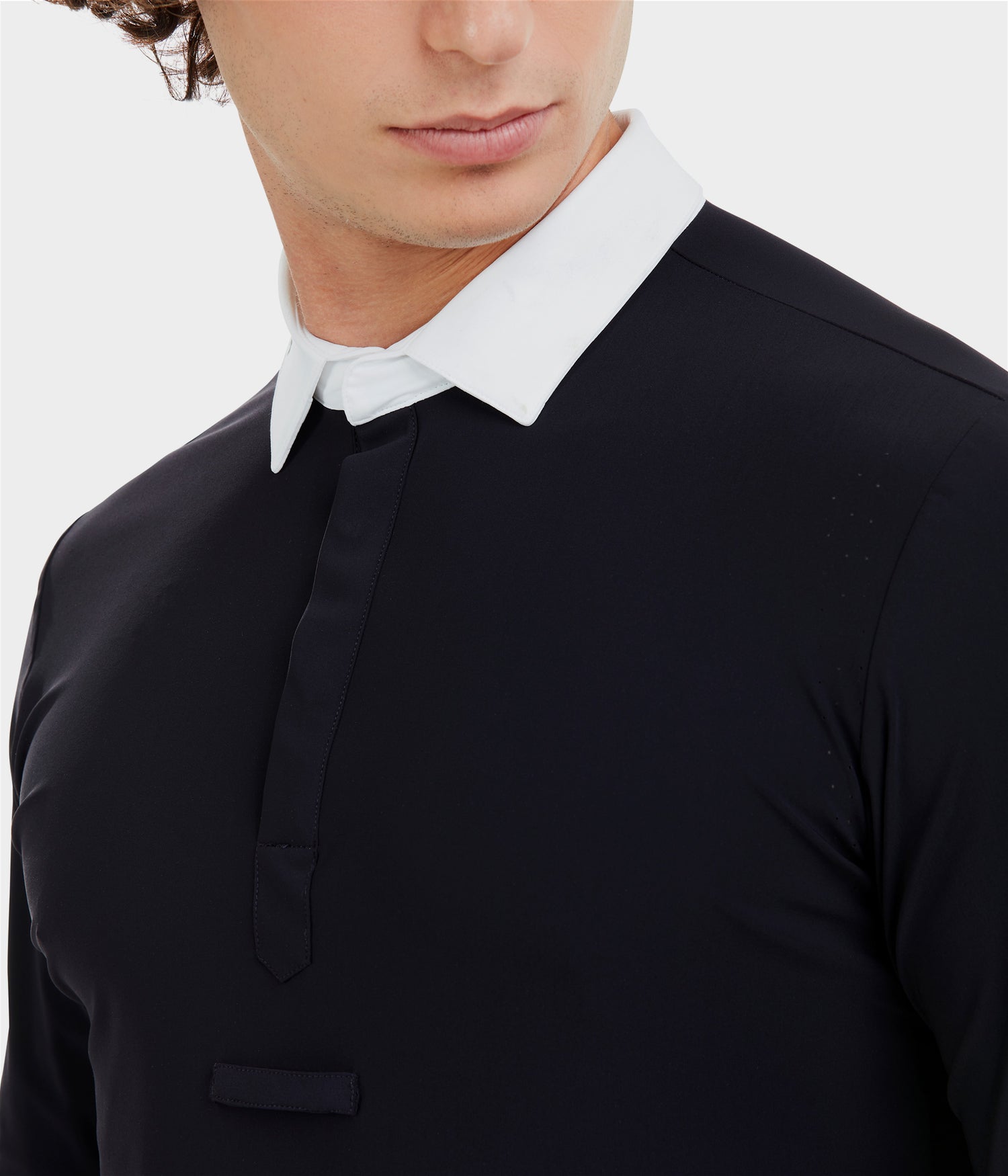 perforated equestrian show shirt