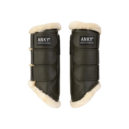 Olive green horse brushing boots