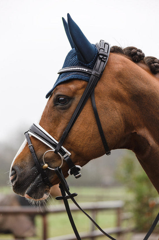 ANKY Dressage Bridle Black/White Poll adjustment