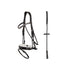Dressage bridle with patent noseband and white padding