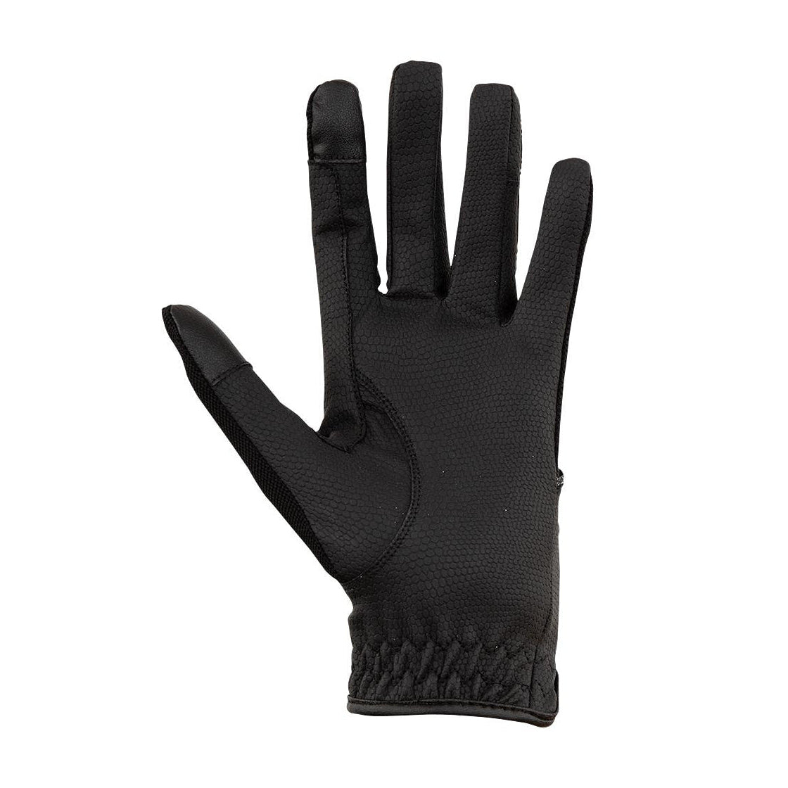 technical horse riding gloves black