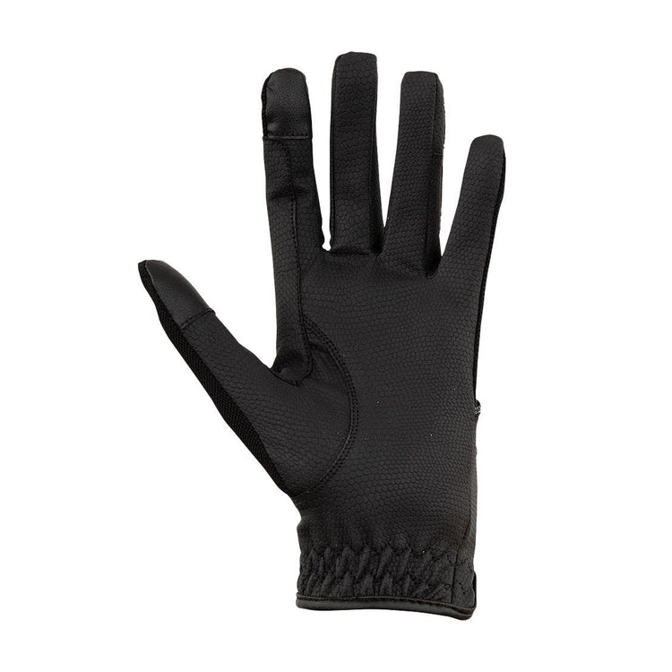 technical horse riding gloves black