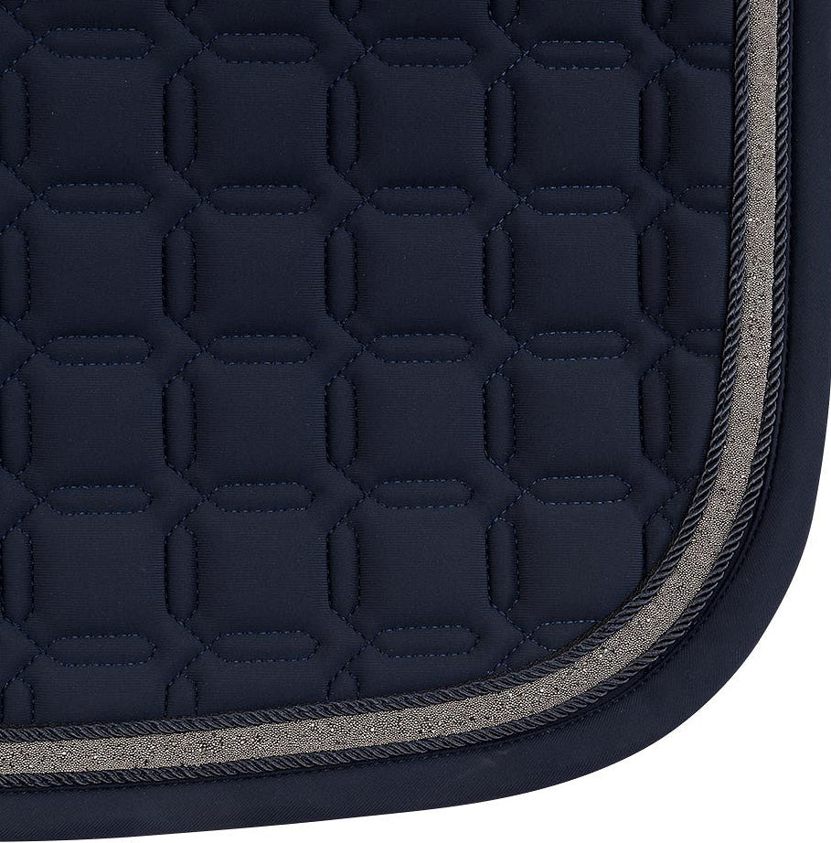 Navy Dressage Saddle pad with sparkle edging