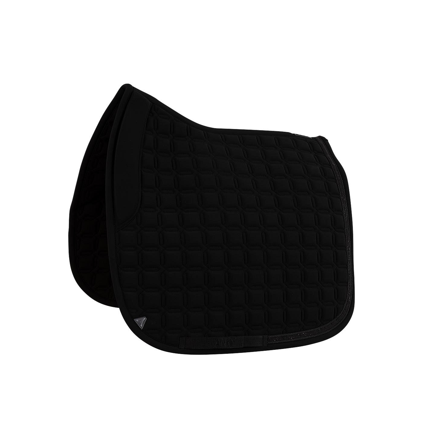 Luxury black saddle blanket for dressage horse