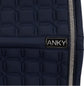 Close up of ANKY luminous saddle blanket in navy