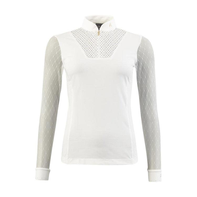 White ladies long sleeve show shirt