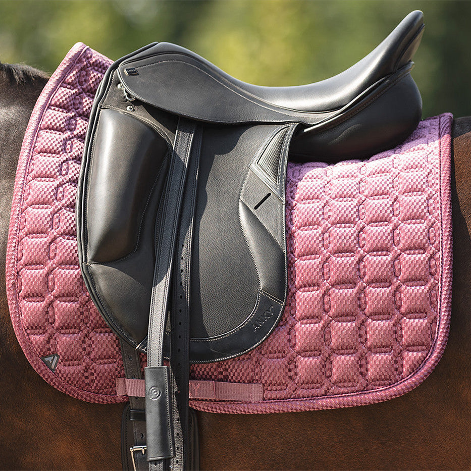 Pink velvet dressage saddle cloth