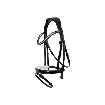 White padded dressage bridle