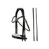 Double bridle with white padding and patent noseband
