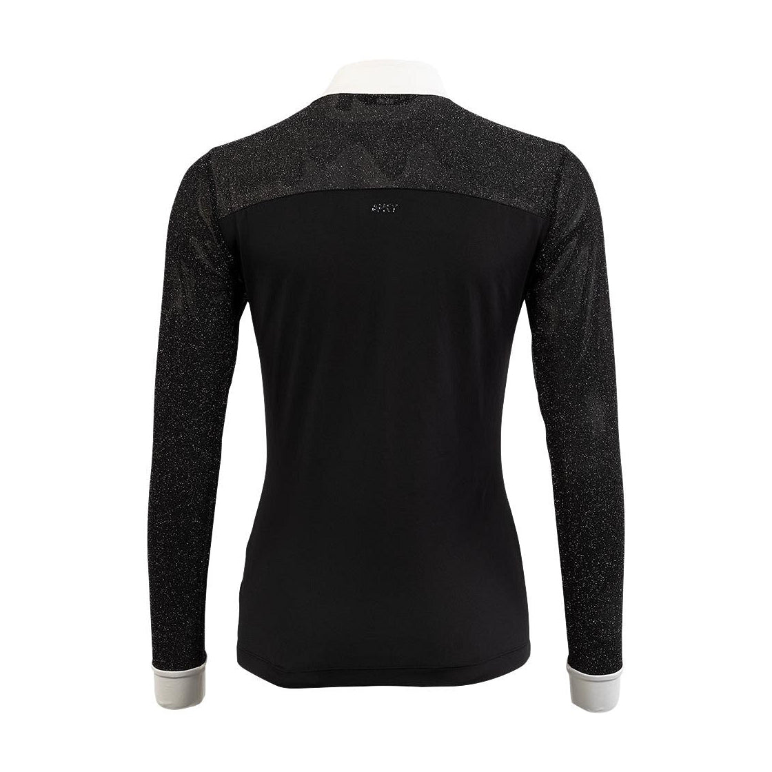 luxury ladies black show shirt with glitter