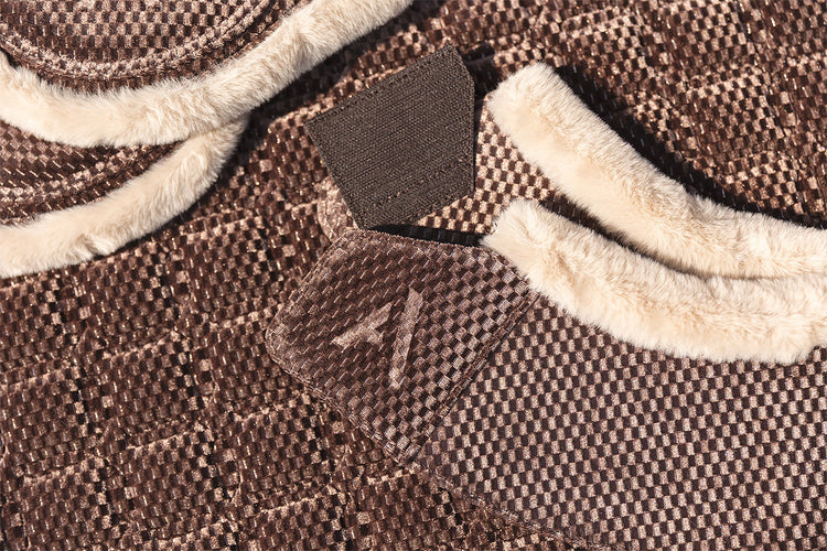 Anky Check Velvet Set Taupe