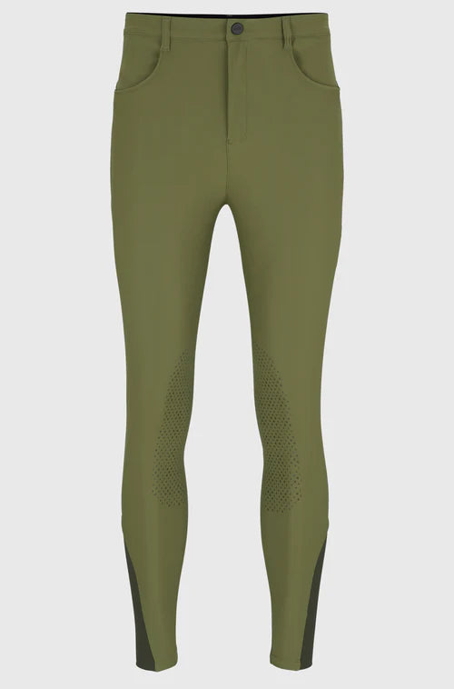 Olive green riding breeches for men