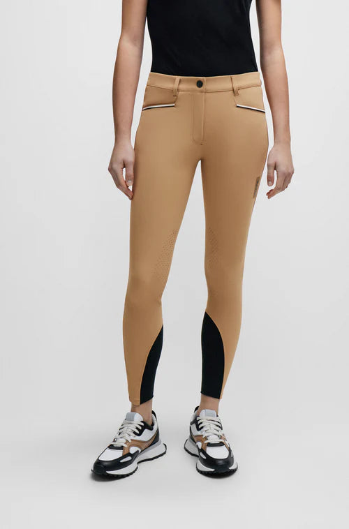 Pantalon d’équitation femme Boss genoux grip marron foncé