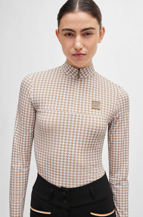 Equestrian shirt in houndstooth