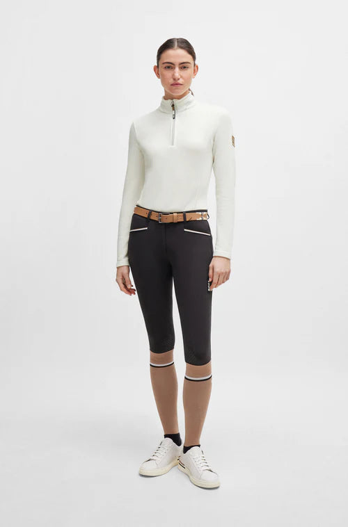 Pantalon femme équitation avec grip marron