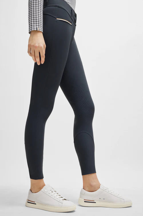 High waist knee grip breeches for women in dark grey