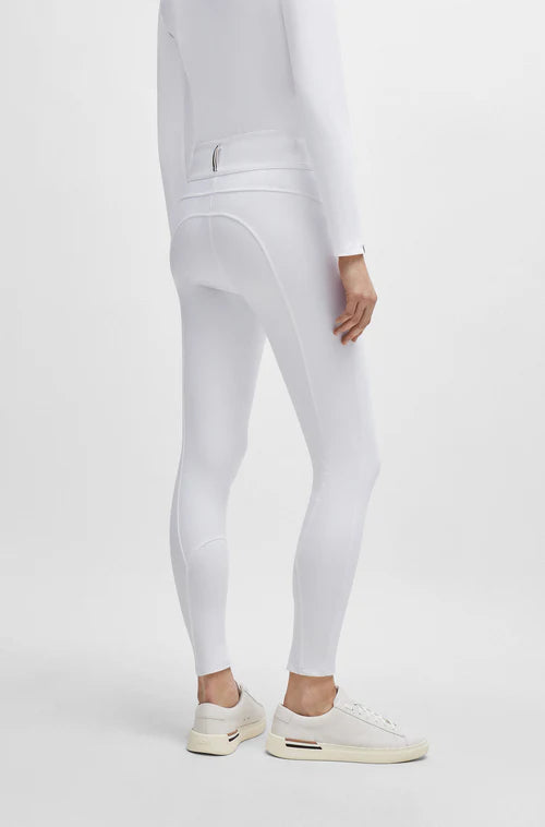 High waist white competition breeches for women