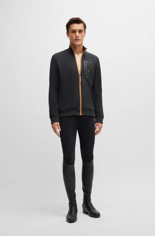 Boss Equestrian Sweat Jacket in Black and brown