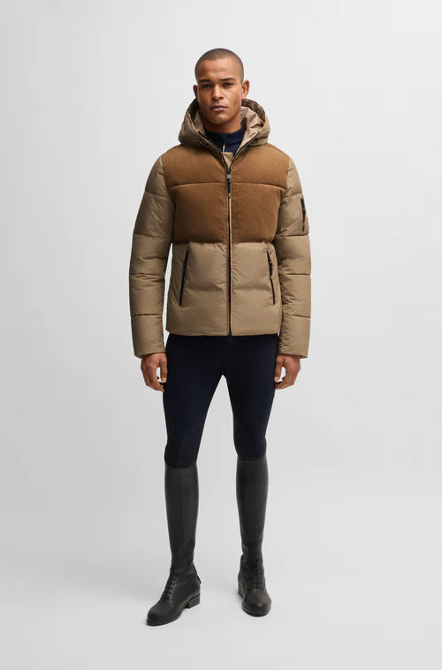 Equestrian winter jacket for men with zipped pockets