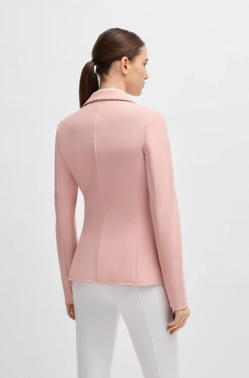 Back view of Boss equestrian Anna show jacket in pink