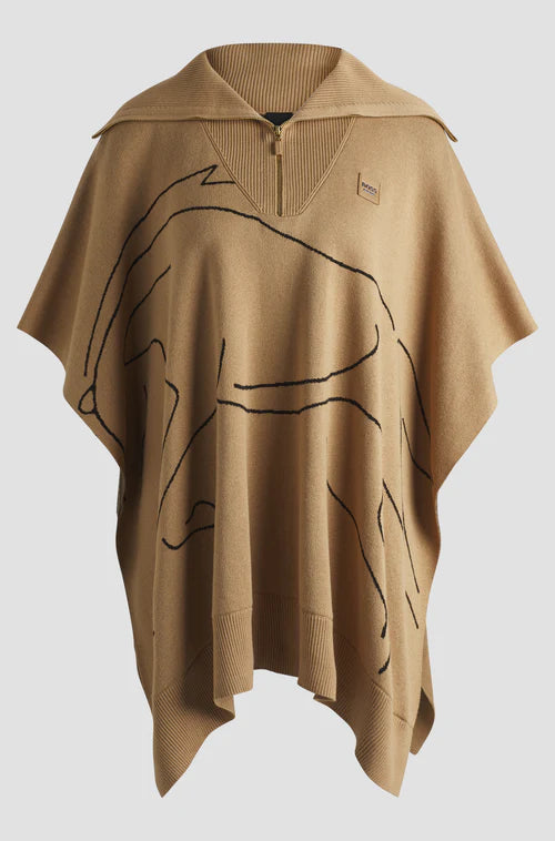 Oversize equestrian winter sweater for women