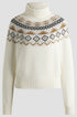 Cream-colored sweater with a patterned neckline Hugo Boss