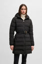 Mid-length black equestrian coat with side zippers