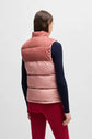 Corduroy puffer vest in pink