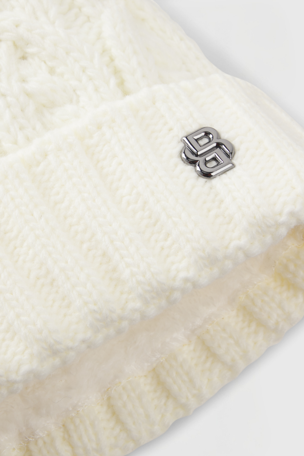 Cream equestrian BOSS winter hat