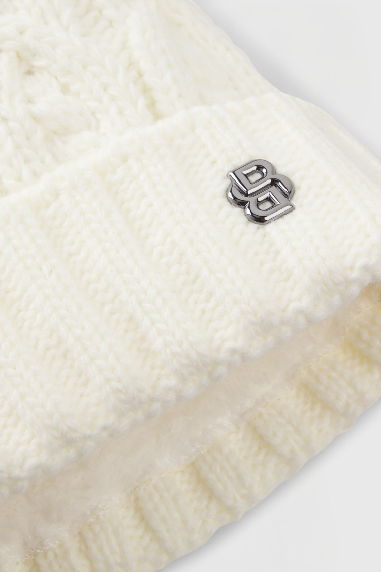 Cream equestrian BOSS winter hat