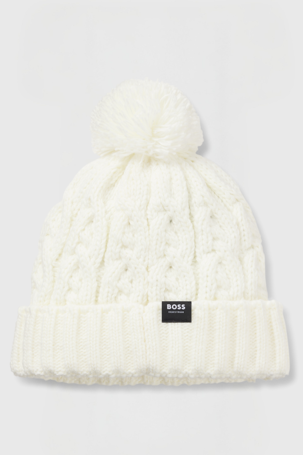 BOSS Cream Winter Beanie with Bobble