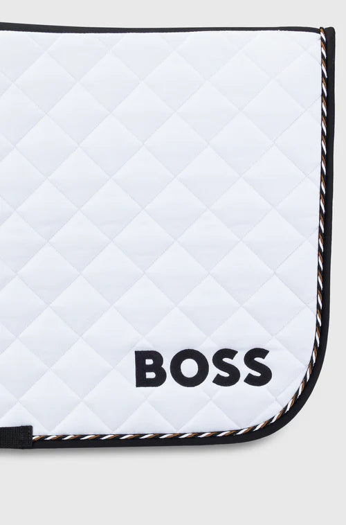 White Jump Saddle Blanket with BOSS logo