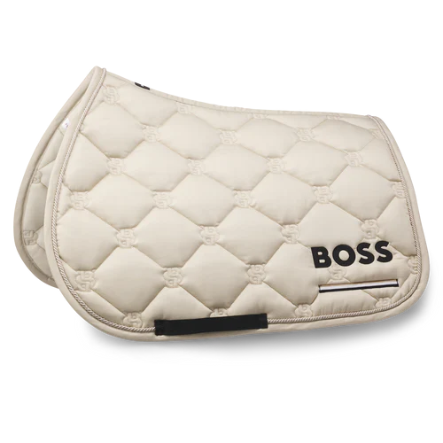 Beige Boss Saddle Blanket with logo